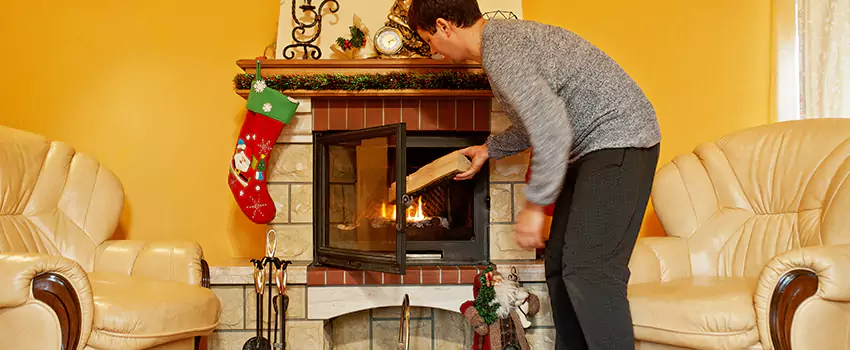 Rusted Metal Fireplace Restoration in Grand Rapids, Michigan